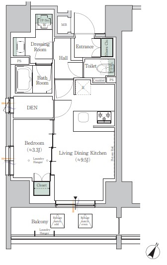 ONE ROOF RESIDENCE TAMACHI 301の間取り図
