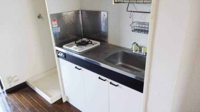 １口ガスコンロ、室内洗濯パン付