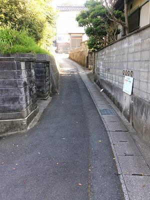 北側進入路から見た土地