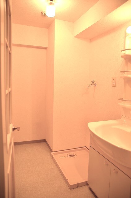 洗面所には独立洗面台付き。洗濯機置き場もあり。