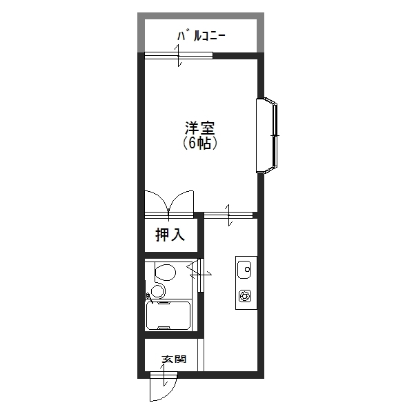 205号室、間取図