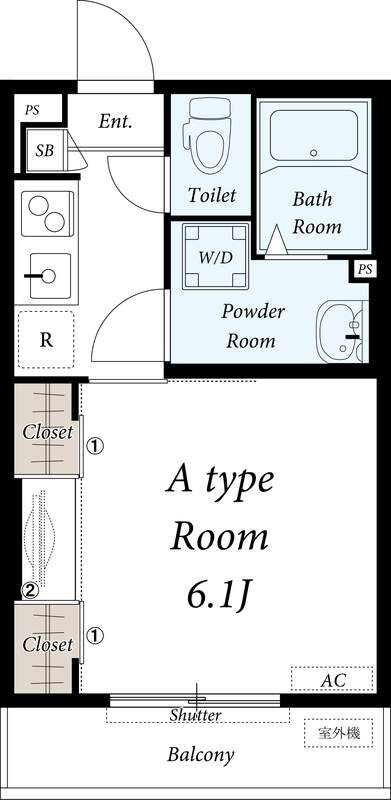 リブリ・外苑東四谷HOUSE 101の間取り図