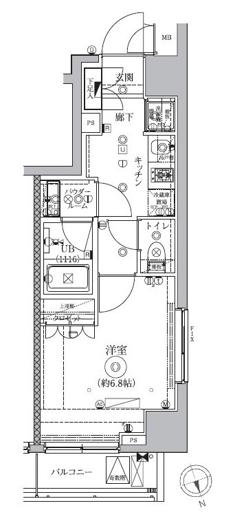 ドムス・スタイル高田馬場 701の間取り図