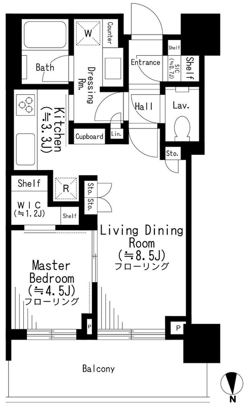 GLOBAL FRONT TOWER 2407の間取り図