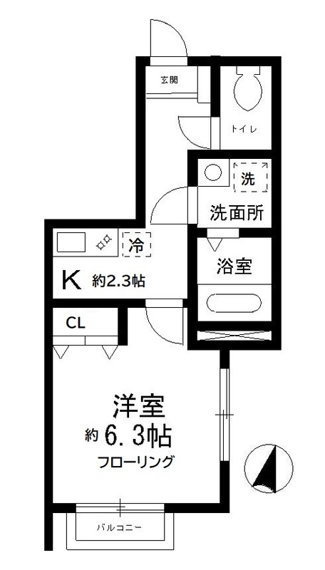 ラ・プレミール１０３号室 間取