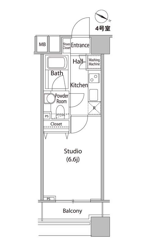 ファーストリアルタワー新宿 1604の間取り図