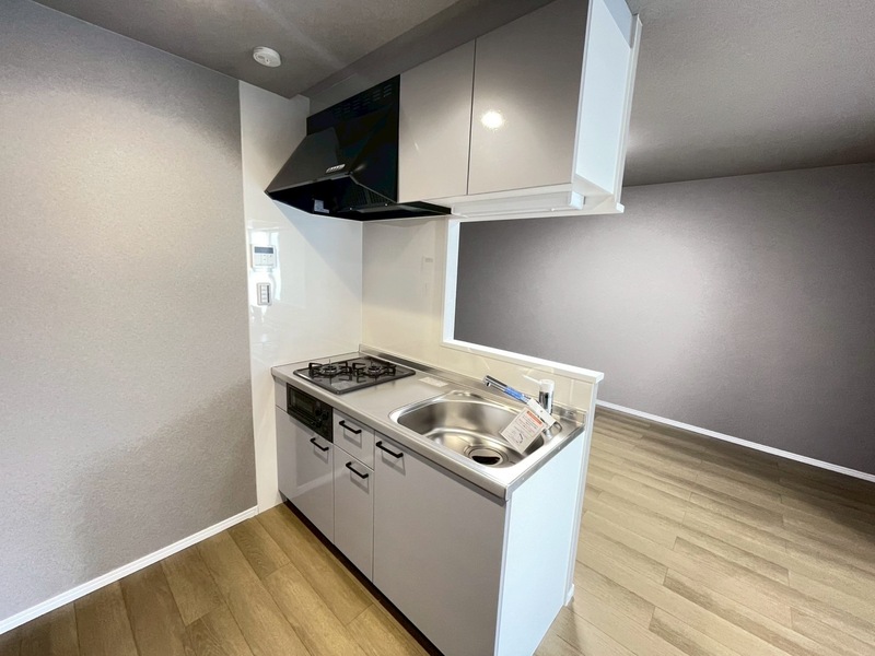 ２口コンロ・グリル付きの対面式システムキッチンです♪