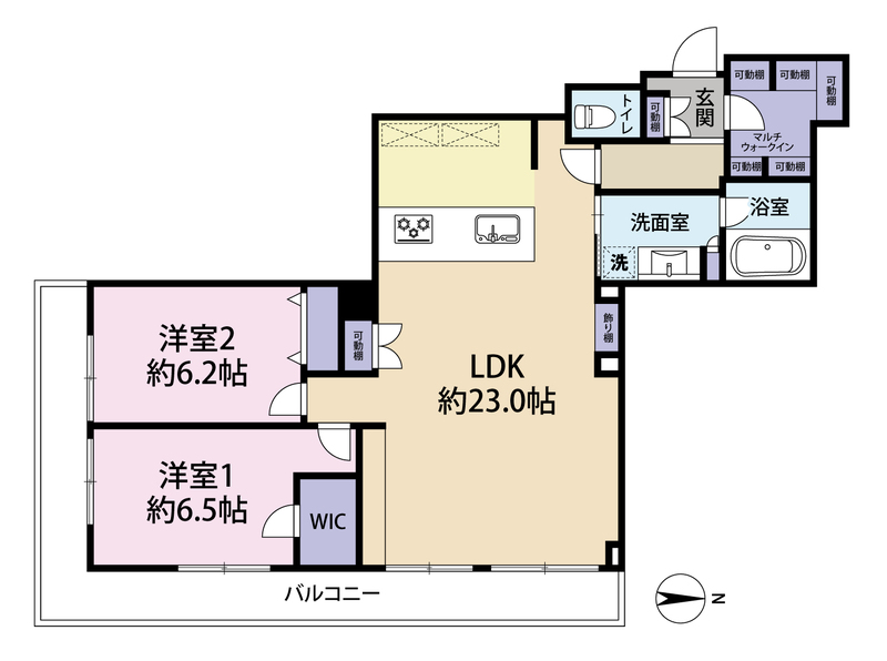 人気の2LDK☆使いやすい長方形の間取りです。