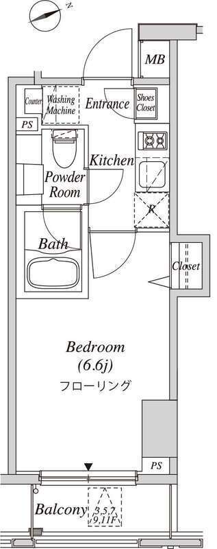 クレセント虎ノ門新橋 1003の間取り図