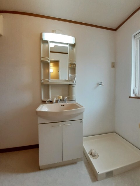 シャワー付き洗面台、室内洗濯機置き場