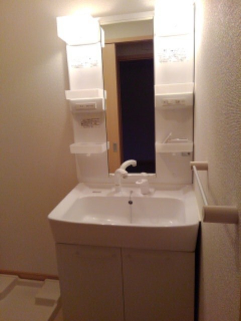 シャワー付き洗面台、室内洗濯機置き場