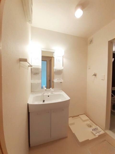 シャワー付き洗面台、室内洗濯機置き場