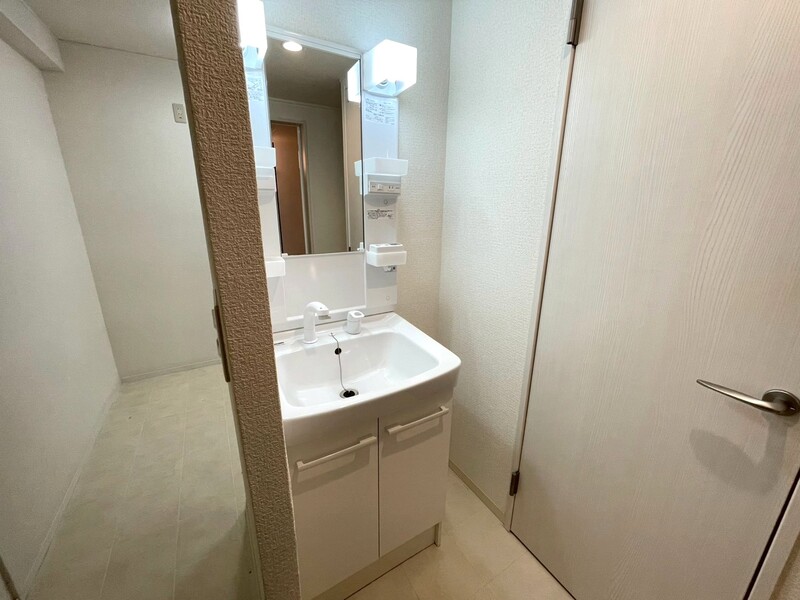 シャワー付き洗面化粧台！収納スペースたっぷりございます♪