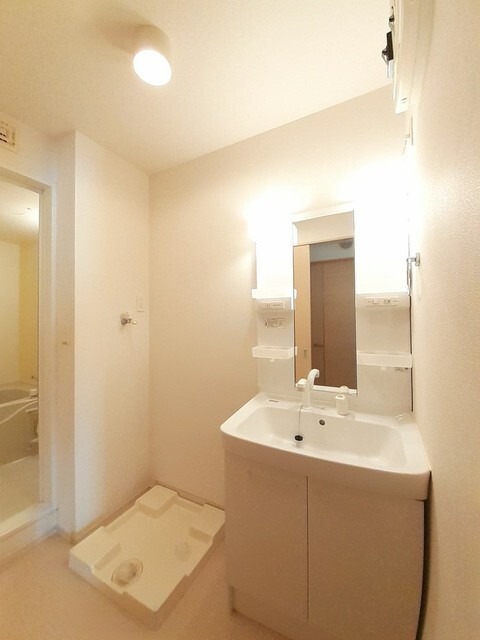 シャワー付き洗面台、室内洗濯機置き場