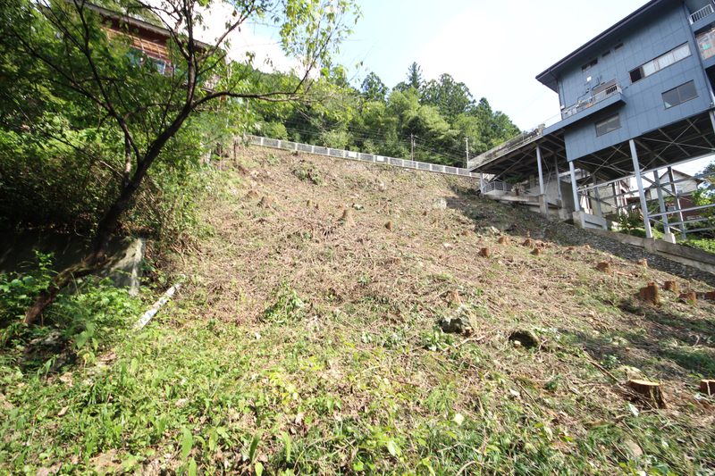斜面は東向きに面しております。陽当たり良好です。