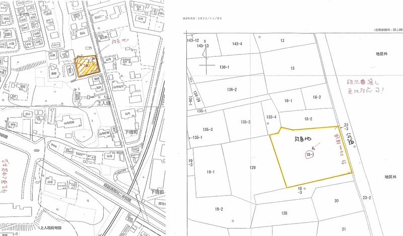 位置図、地形図(公図)