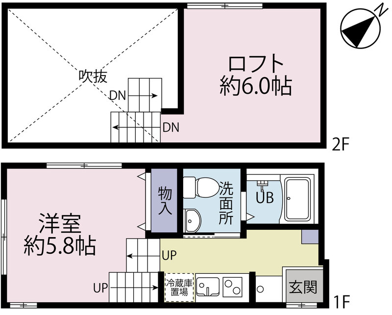 広々約6.0帖のロフト付き！収納付きのお部屋です♪