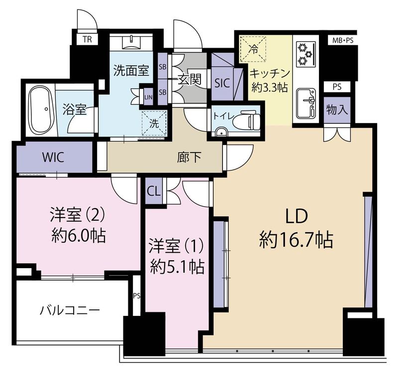 人気の2LDK☆バルコニー付きです。