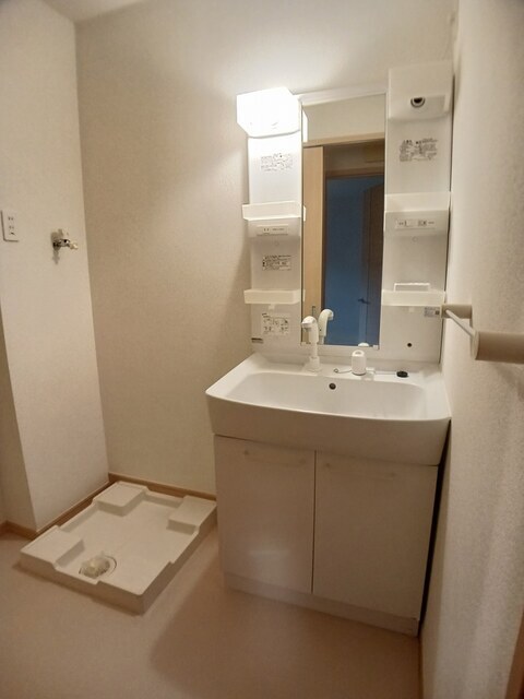 シャワー付き洗面台、室内洗濯機置き場