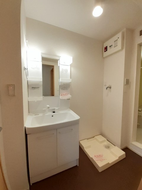 シャワー付き洗面台、室内洗濯機置き場