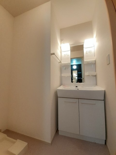 シャワー付き洗面台、室内洗濯機置き場