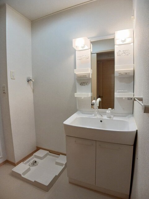 シャワー付き洗面台、室内洗濯機置き場