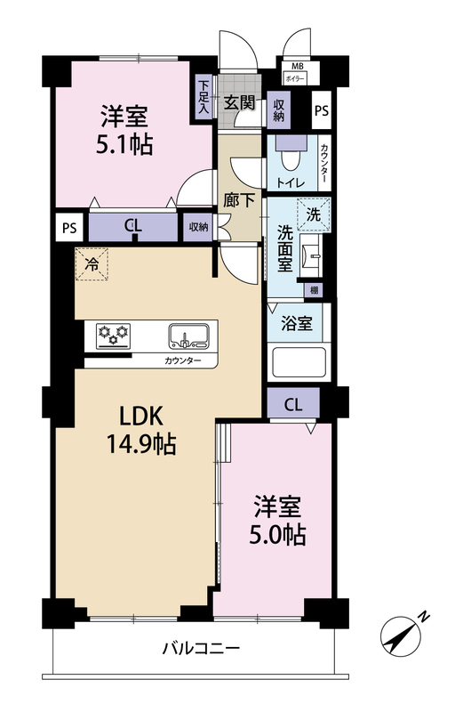 ファミリーに人気の2LDKプラン♪