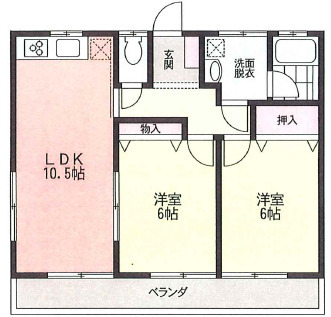 52.17㎡　2LDK（現況と相違がある場合は現況優先になります）