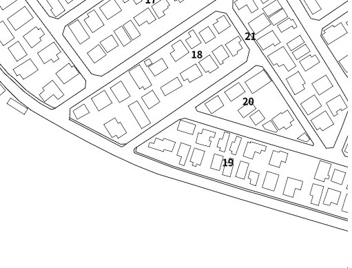 西角から建物５棟目