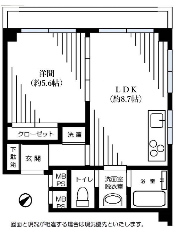 角部屋の二面採光となっております。