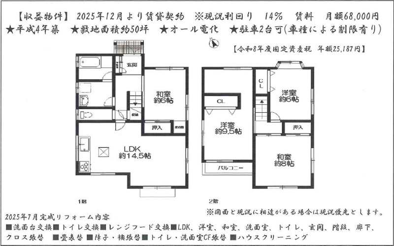 利回り・リフォーム工事内容