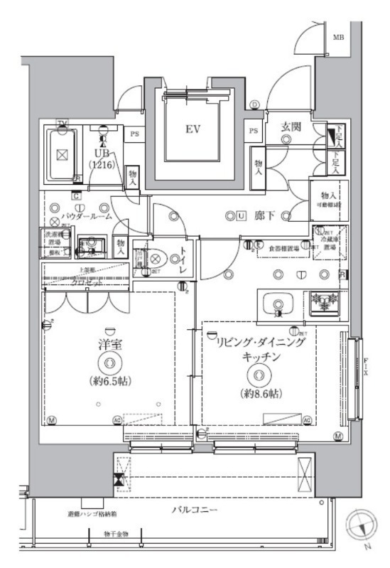 ドムス・スタイル高田馬場 201 間取り図(募集元提供)