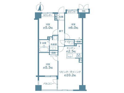 3LDK　間取り図