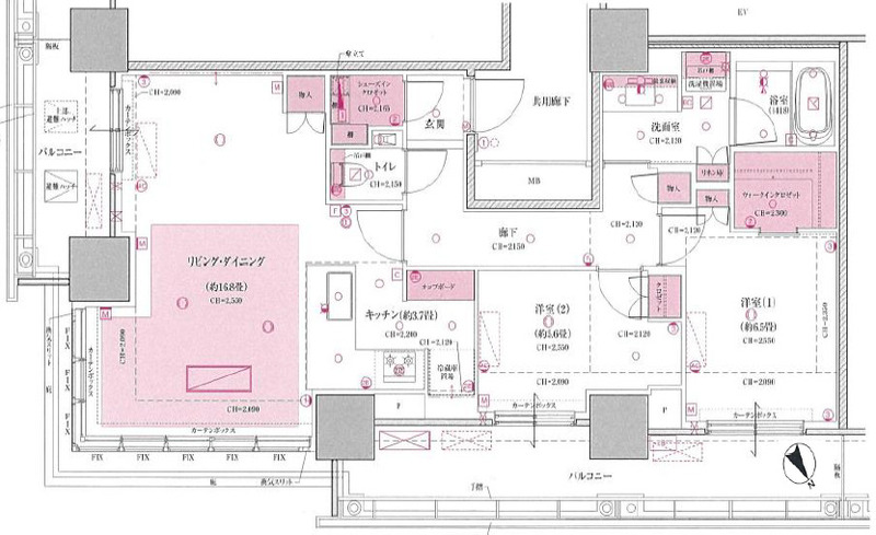 Brillia Tower浜離宮 2309の間取り図