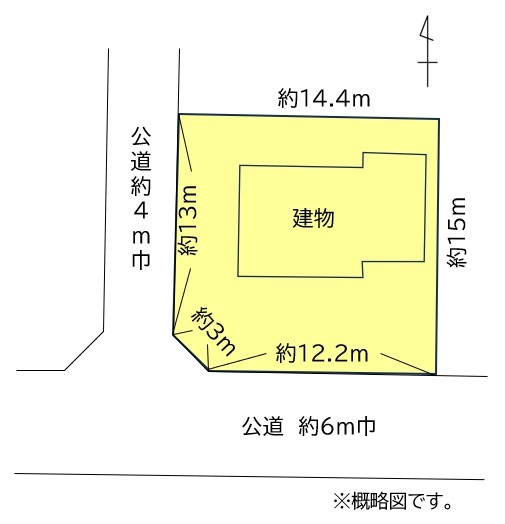 敷地内出入りは、西側道路