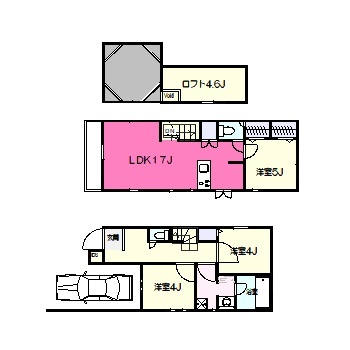 中井二丁目戸建 間取り図(募集元提供)