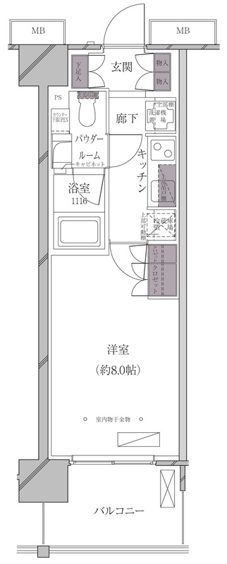 Ａ－ｓｔａｎｄａｒｄ芝浦 0402の間取り図
