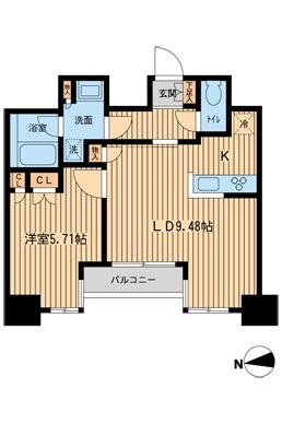 KDXレジデンス東新宿 1305 間取り図(募集元提供)