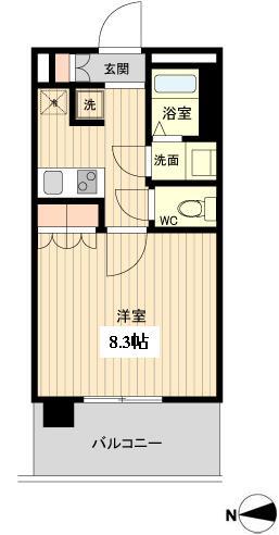 ラクアスレジデンス東新宿 0801の間取り図