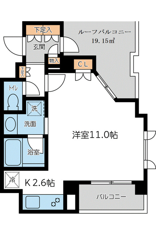 CITY SPIRE 若松町 0501 間取り図(募集元提供)
