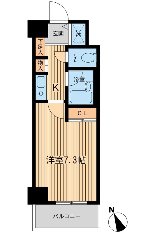 ベジフル北新宿弐番館 0302 間取り図(募集元提供)