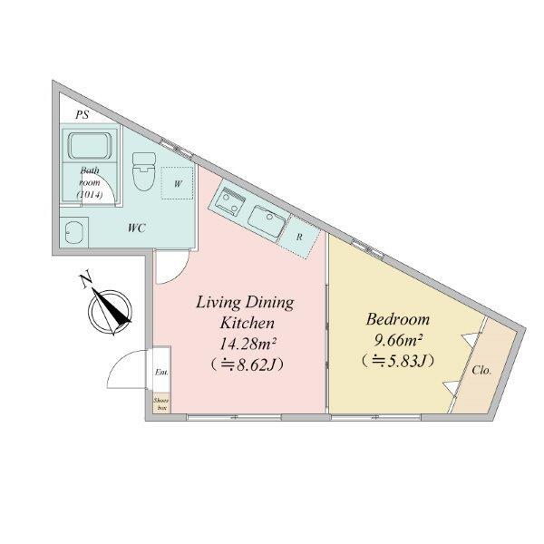LiveFlat市ヶ谷 0202 間取り図(募集元提供)