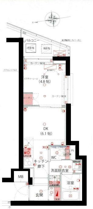 ハーモニーレジデンス神楽坂ヒルズfirst 201の間取り図