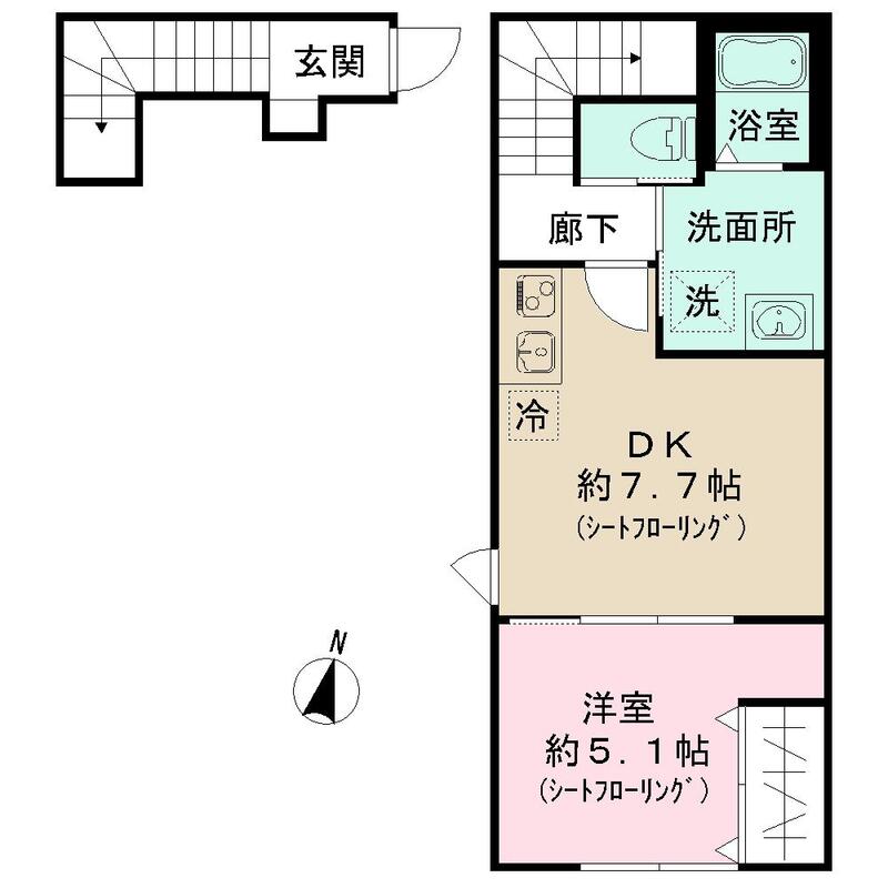 アイランド　ヴィレッジ八千代２０１号室 間取
