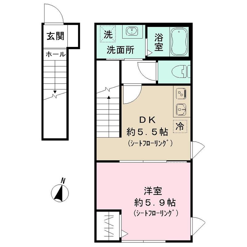 アイランド　ヴィレッジ八千代２０３号室 間取