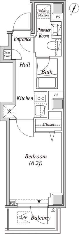 セプタス東麻布 202の間取り図