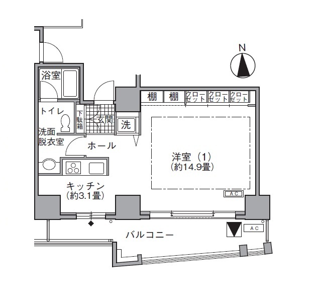 アクティ汐留 0808の間取り図