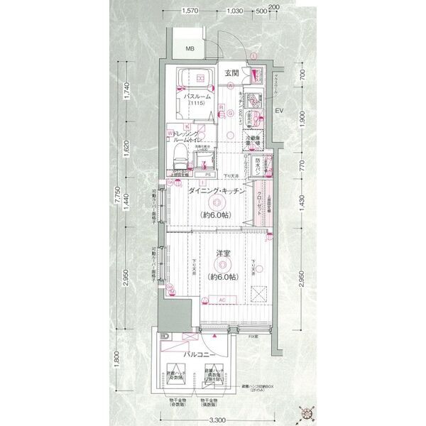 エステムプラザ市谷外濠公園 1404の間取り図