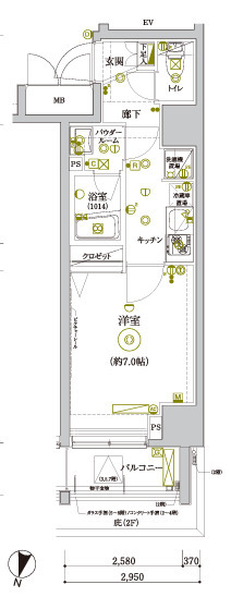 グランヴァン赤坂 0401の間取り図