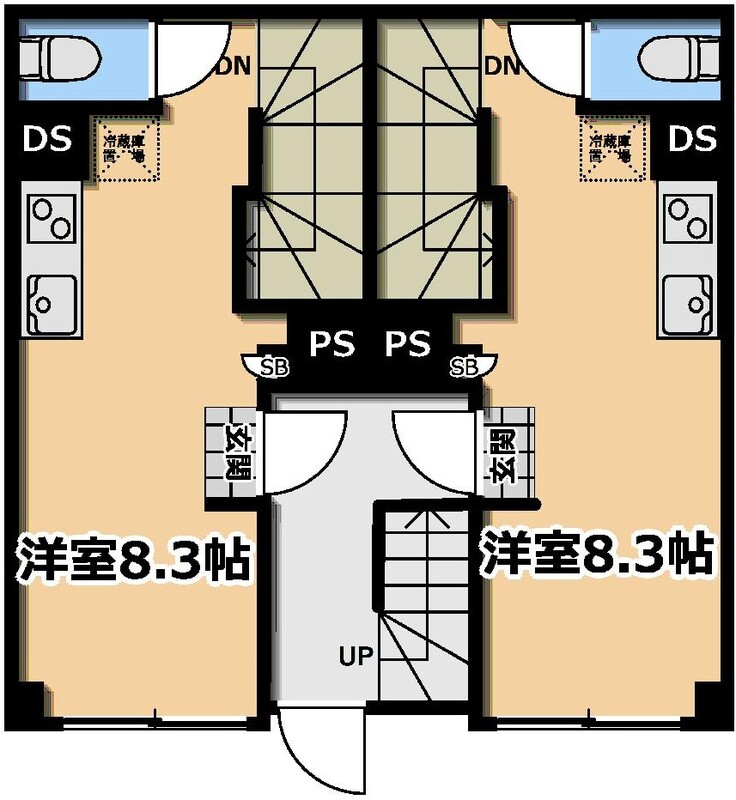 KI-FLAT 山吹町 102 間取り図(募集元提供)